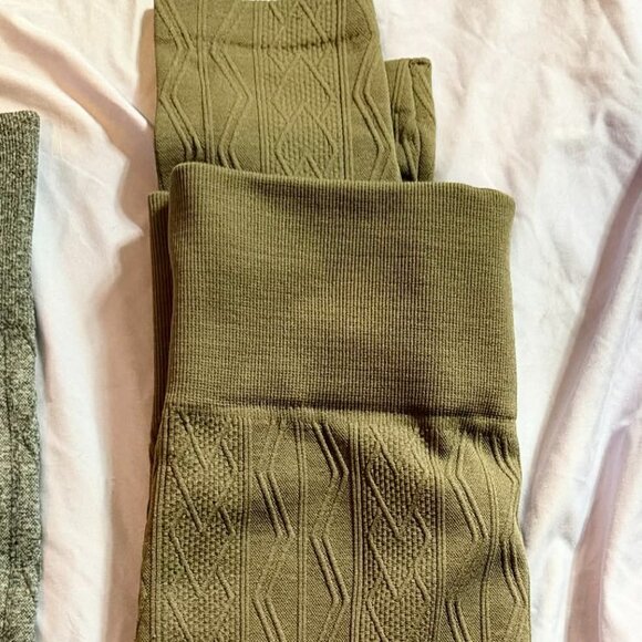 THREE pairs French Laundry brand Fleece-Lined Leggings (Blk, Brn, Gry) L/XL - Picture 7 of 13